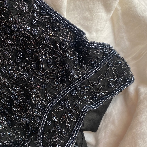 Vintage Beaded High Neck Evening Top - Picture 4 of 6